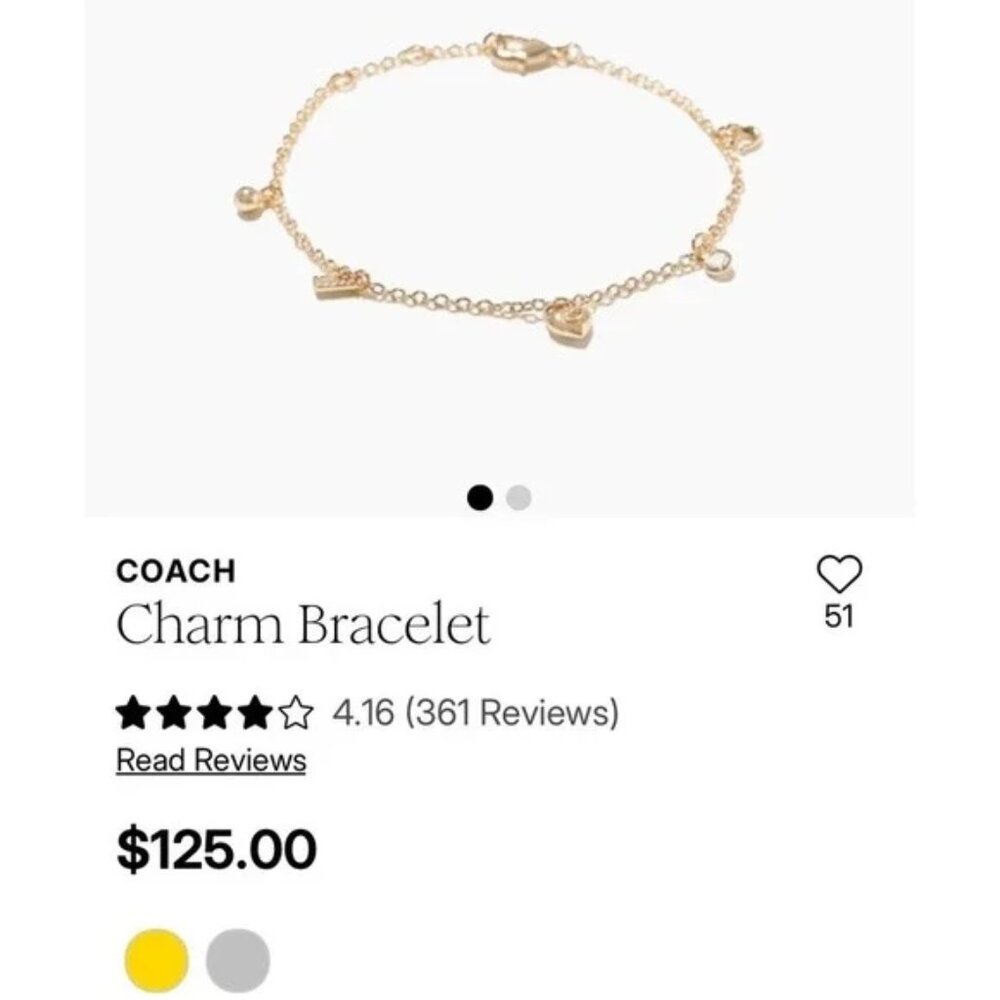 COACH Charm Bracelet (BRAND-NEW &‎ BEAUTIFUL!)
